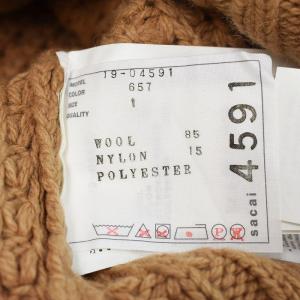 sacai 19AW ジップアタッチメント ニット 長袖 ウール 1 茶