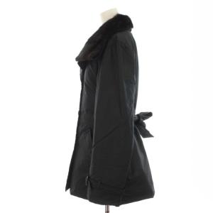 Max Mara RAINWEAR ダウンコート ミンクファー シルク混 3way ベルト 38 ブラック