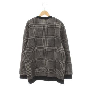 BLACK LABEL CRESTBRIDGE 18AW トレーナー ニット グレンチェック クルーネック 長袖 裏起毛 L 黒 ブラック