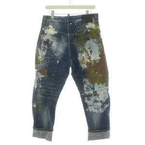 DSQUARED2 21SS COMBAT JEAN デニムパンツ ペイント ダメージ加工 48 青
