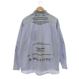 doublet 18SS deadstock package shirt シャツ カジュアル ストライプ プリント 長袖 S 青 ブルー