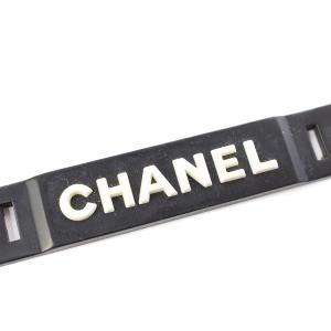 CHANEL ロゴ ラバー ベルト バンド ブレスレット ブラック