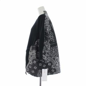 sacai Bandana Print Pullover ニット デニム切替 半袖 クルーネック ペイズリー柄