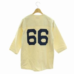 THE REAL McCOY'S フットボールTシャツ 七分袖 クルーネック S-M アイボリー
