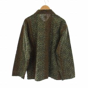 South2 West8 HUNTING SHIRT ハンティングシャツ レオパード ヒョウ柄 M 緑 茶 グリーン ブラウン