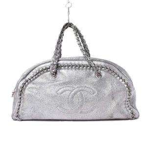 10番台 ラグジュアリーライン ココマーク ボストンバッグ トートバッグ レザー シルバー