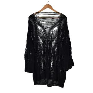 sulvam 22SS Yarn long sleeve knit セーター ダメージ加工 変形 M ブラック