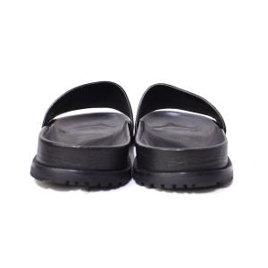 SAINT LAURENT PARIS レザー サンダル フラット シューズ YSL ロゴ 43 ブラック VA510436