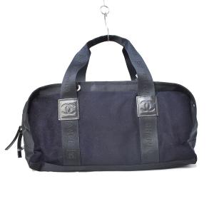 CHANEL 9番台 スポーツライン ボストンバッグ ハンドバッグ ココマーク 黒 ブラック