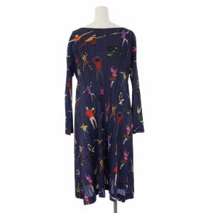 PLEATS PLEASE ISSEY MIYAKE イッセイミヤケ 2015 LOVE 長袖ワンピース ロング プリーツ 人柄 総柄 3 パープル