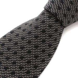 GIORGIO ARMANI タグ付き ネクタイ ワイドタイ シルク 総柄 ドット イタリア製 スーツ ビジネス 黒 ブラック