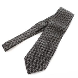 GIORGIO ARMANI タグ付き ネクタイ ワイドタイ シルク 総柄 ドット イタリア製 スーツ ビジネス 黒 ブラック