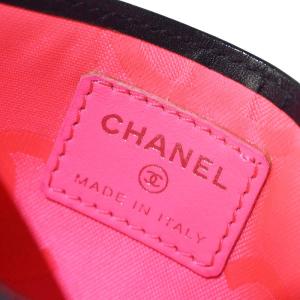 CHANEL 9番台 カンボンライン ココマーク カードケース 名刺入れ レザー 黒 ブラック