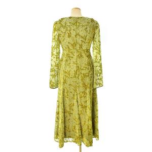 CLANE DOT OPAL ONEPIECE ワンピース ロング 長袖 フロッキー 総柄 1 緑 グリーン 13112-5082