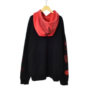 Marcelo Burlon FREAK WINGS OVER HOODIE フェイスプリント フードフェザー オーバーサイズ パーカー フーディー L