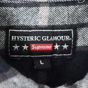 Supreme ×HYSTERIC GLAMOUR 21SS Plaid Flannel Shirt ブラック