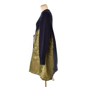 sacai Sponge Sweat Dress スポンジ スウェット ワンピース 長袖  2 ネイビー