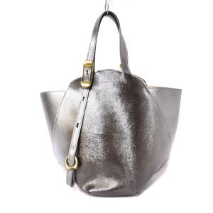TOFF&LOADSTONE ヘプタゴン ハンドバッグ トートバッグ 皮革 銀 シルバー