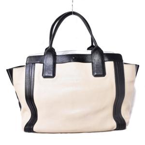 Chloe アリソン トートバッグ ハンドバッグ レザー 皮革 バイカラー アイボリー
