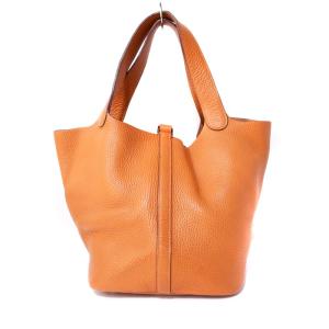 HERMES ピコタンPM トリヨンクレマンス トートバッグ ハンドバッグ レザー オレンジ