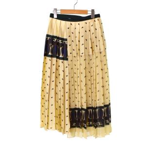 sacai 20AW ラップスカート プリーツ ペーズリー柄 1 アイボリー