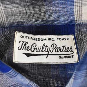 WACKO MARIA オンブレ チェック シャツ 長袖 刺繍 ロゴ S グレー ?? ブルー WMR-OMB-06