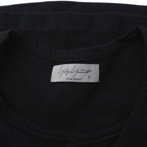 Yohji Yamamoto POUR HOMME 21AW レイヤード風半袖 A Tシャツ 変形 3 黒 HX-T15-076