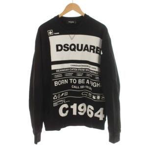 20SS スウェット トレーナー プリント ロゴ 裏起毛 S74GU0410 XL 黒 ブラック 白 ホワイト