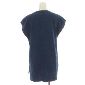 KAPITAL デニム カットソー フレンチスリーブ 花柄 切替 Uネック 1 S 青 ブルー