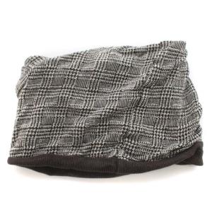 KAPITAL ネックウォーマー スヌード マフラー グレンチェック リブニット 切替 グレー