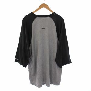 WTAPS 22SS IAN RAGLAN ラグラン Tシャツ カットソー 七分袖 バイカラー 04 XL グレー カーキ 221ATDT-CSM20