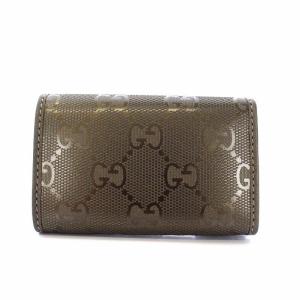 GUCCI GGインプリメ GGピアス 6連キーケース 三つ折り カーキ 212111
