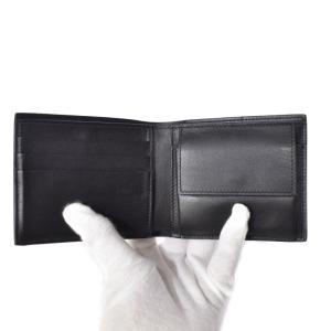 BOTTEGA VENETA マキシイントレチャート 二つ折り財布 小銭入れ レザー ブラック