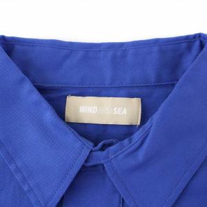 WIND AND SEA シャツ 長袖 刺繍 M 青 ブルー WDS-SH-15 タグ付き