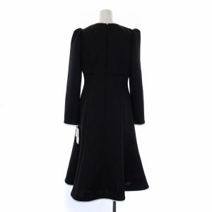 CELFORD 22AW レーストリムポンチワンピース ロング 長袖 38 M 黒 ブラック CWCO225023