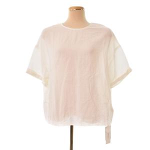 ドニーユ DONEEYU 21SS タンブラーバックスリットブラウス シャツ 五分袖 38 白 ホワイト 21051200903020