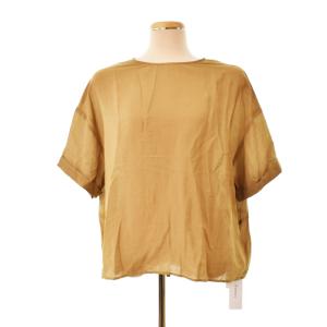 ドニーユ DONEEYU 21SS タンブラーバックスリットブラウス シャツ 五分袖 38 キャメル 21051200903020