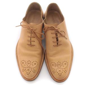 GIORGIO ARMANI ビジネスシューズ ドレスシューズ カッティング レザー 靴 シューズ 39.5 24.5cm ベージュ