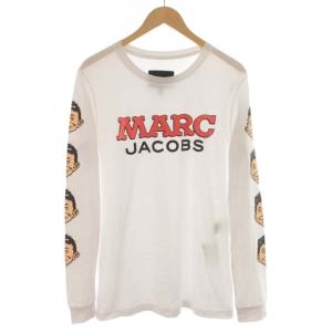 BOOKMARC Tシャツ カットソー ロゴ 袖プリント 長袖 クルーネック アメリカ製 M 白 ホワイト