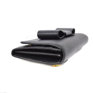 PRADA SAFFIANO FIOCCO NERO 長財布 ネロ リボン レザー ブラック