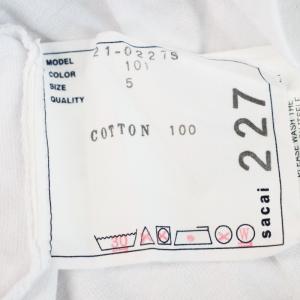 sacai 21SS SADE Tシャツ クルーネック プリント 5 白 21-0227S