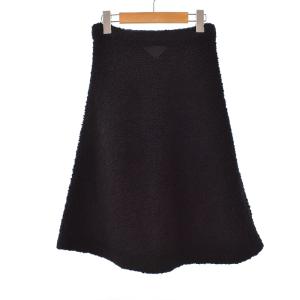 PRADA 23SS ブークレスカート 三角プレートフレア 38 ブラック