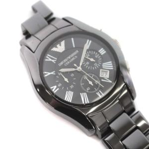 腕時計 セラミカ クロノグラフ クォーツ カレンダー 3針 AR-1400 黒 ブラック