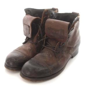 DOLCE&GABBANA ワークブーツ ストレートチップ レザー 靴 シューズ 8 26cm 茶 ブラウン