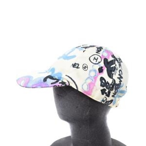 CHANEL キャップ グラフィティ ロゴ プリント 帽子 M ホワイト