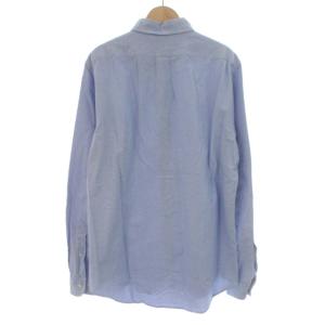 RALPH LAUREN BEAMS ボタンダウンシャツ ロゴ 刺繍 ワンポイント 長袖 M 水色