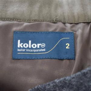 マルチパネルプリーツスカート ロング 異素材切替 2 紺 ネイビー 茶  