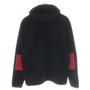 Brooks Brothers ボアパーカー ハーフジップ サムホール ライン エルボーパッチ 肘当て L 紺 ネイビー