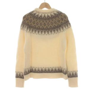 Brooks Brothers タグ付き ニット セーター アルパカ混 クルーネック S 白 ホワイト 茶 ブラウン