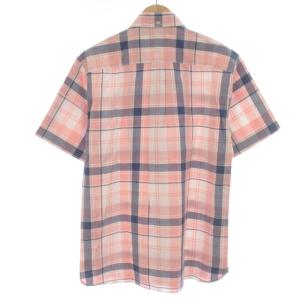Brooks Brothers タグ付き ボタンダウンシャツ チェック 半袖 S ピンク 青 ブルー